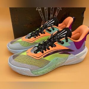 NEW Size 10.5 ANTA Men Kai Speed Basketball Shoes Green Purple White